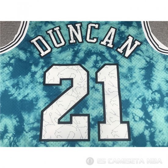 Camiseta Tim Duncan NO 21 San Antonio Spurs Galaxy Verde - Haga un click en la imagen para cerrar