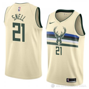 Camiseta Tony Snell #21 Milwaukee Bucks Ciudad 2018 Crema