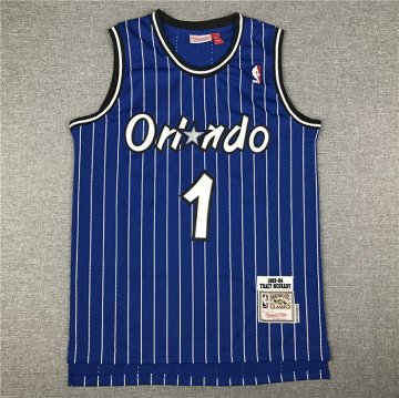 Camiseta Tracy McGrady NO 1 Orlando Magic Mitchell & Ness 2003-04 Azul