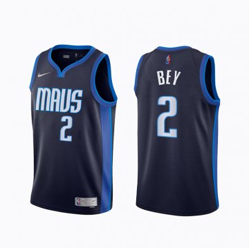 Camiseta Tyler Bey NO 2 Dallas Mavericks Earned 2020-21 Azul