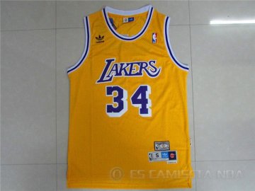 Camiseta retro O neal #34 Los Angeles Lakers Amarillo
