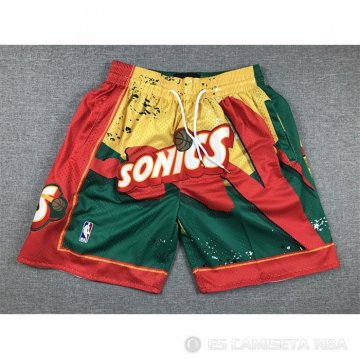 Pantalone Seattle Supersonics Just Don Rojo Verde