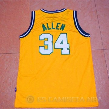 Camiseta Allen #34 Seattle SuperSonics Amarillo