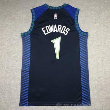 Camiseta Anthony Edwards #1 Minnesota Timberwolves Ciudad 2021-22 Azul