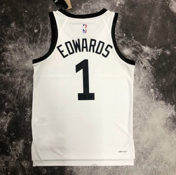 Camiseta Anthony Edwards #1 Minnesota Timberwolves Ciudad 2022-23 Blanco