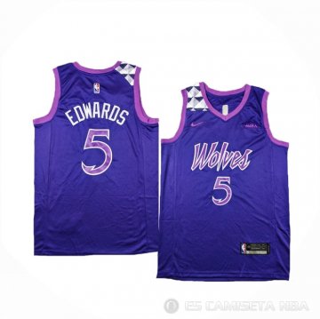 Camiseta Anthony Edwards #5 Minnesota Timberwolves Classic 2024 Violeta