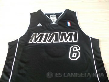 Camiseta Back to James #6 Miami Heat Negro