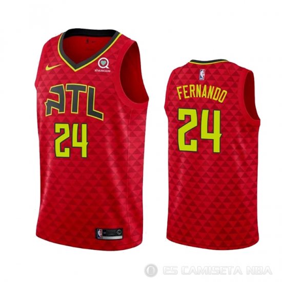 Camiseta Bruno Fernando #24 Atlanta Hawks Statement Rojo - Haga un click en la imagen para cerrar