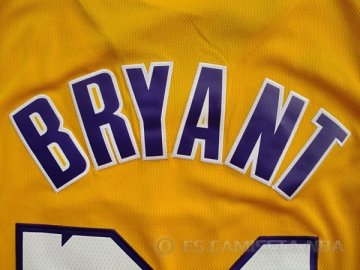 Camiseta Bryant #24 Los Angeles Lakers Amarillo
