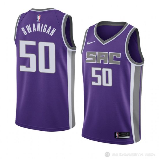 Camiseta Caleb Swanigan #50 Sacramento Kings Icon 2018 Violeta - Haga un click en la imagen para cerrar
