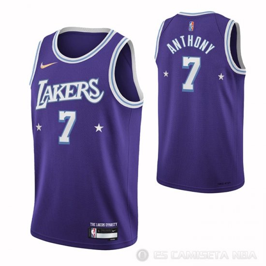 Camiseta Carmelo Anthony #7 Los Angeles Lakers Ciudad 2021-22 Violeta - Haga un click en la imagen para cerrar