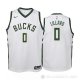 Camiseta Damian Lillard #0 Milwaukee Bucks Nino Association 2022-23 Blanco