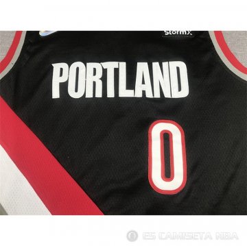 Camiseta Damian Lillard #0 Portland Trail Blazers Icon 2021-22 Negro
