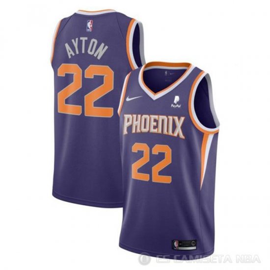 Camiseta Deandre Ayton NO 22 Phoenix Suns Icon 2021 Violeta - Haga un click en la imagen para cerrar