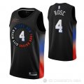 Camiseta Derrick Rose NO 4 New York Knicks Ciudad 2020-21 Negro