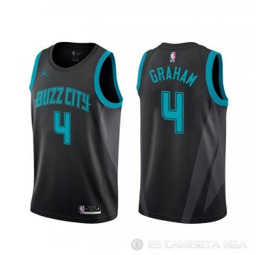 Camiseta Devonte\' Graham #4 Charlotte Hornets Ciudad Negro