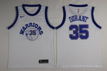 Camiseta Durant #35 Golden State Warriors Autentico 2017-18 Blanco