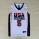 Camiseta Durant #5 USA 1992 Blanco