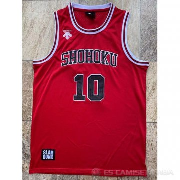 Camiseta Hanamichi Sakuragi NO 10 Shohoku Rojo