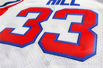 Camiseta Hill #33 Detroit Pistons Retro Blanco