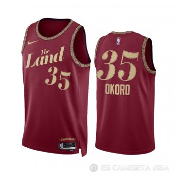 Camiseta Isaac Okoro #35 Cleveland Cavaliers Ciudad 2023-24 Rojo