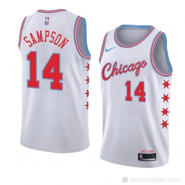 Camiseta Jakarr Sampson #14 Chicago Bulls Ciudad 2018 Blanco