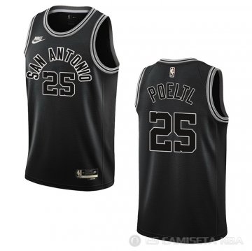 Camiseta Jakob Poeltl #25 San Antonio Spurs Classic 2022-23 Negro