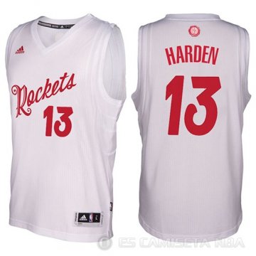 Camiseta James Harden #13 Houston Rockets Navidad 2016 Blanco