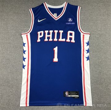 Camiseta James Harden #1 Philadelphia 76ers Icon Azul
