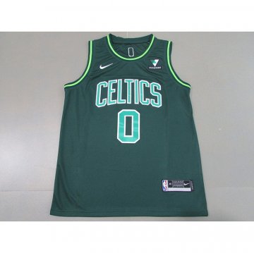 Camiseta Jayson Tatum NO 0 Boston Celtics Earned 2020-21 Verde