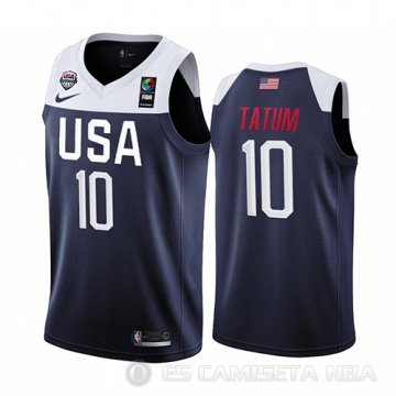Camiseta Jayson Tatum #10 USA 2019 FIBA Basketball World Cup Azul