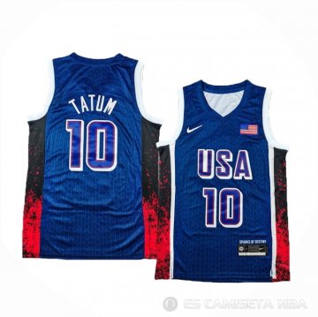 Camiseta Jayson Tatum #10 USA 2024 Azul1