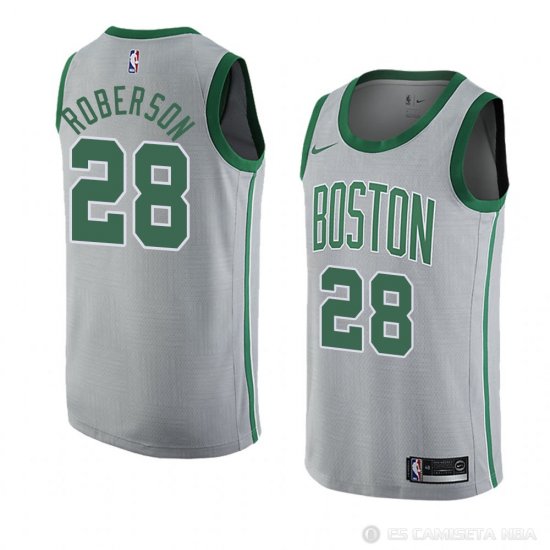 Camiseta Jeff Roberson #28 Boston Celtics Ciudad 2018-19 Gris - Haga un click en la imagen para cerrar