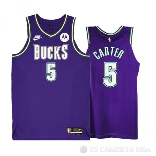 Camiseta Jevon Carter #5 Milwaukee Bucks Classic 2022-23 Violeta - Haga un click en la imagen para cerrar