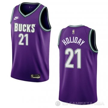 Camiseta Jrue Holiday #21 Milwaukee Bucks Classic 2022-23 Violeta