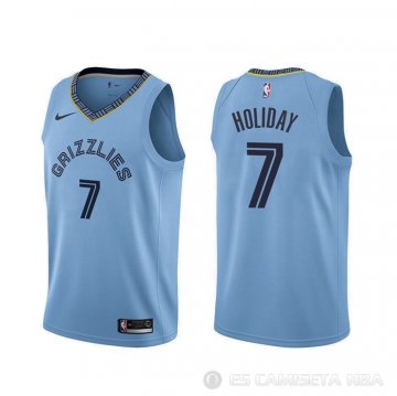 Camiseta Justin Holiday #7 Memphis Grizzlies Statement Azul