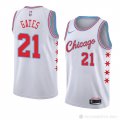 Camiseta Kaiser Gates #21 Chicago Bulls Ciudad 2018 Blanco