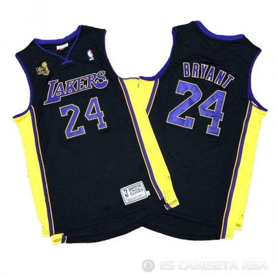 Camiseta Kobe Bryant #24 Los Angeles Lakers 2009-10 Finals Negro - Haga un click en la imagen para cerrar
