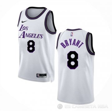 Camiseta Kobe Bryant #8 Los Angeles Lakers Ciudad 2022-23 Blanco