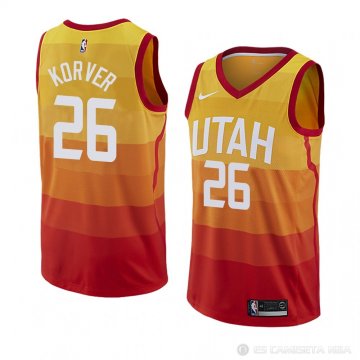 Camiseta Kyle Korver #26 Utah Jazz Ciudad 2018 Amarillo