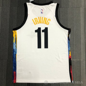 Camiseta Kyrie Irving NO 11 Brooklyn Nets Ciudad 2020-21 Blanco