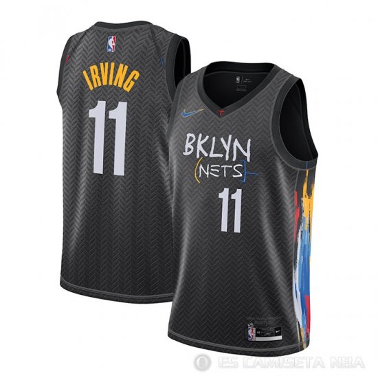 Camiseta Kyrie Irving NO 11 Brooklyn Nets Ciudad 2020-21 Negro - Haga un click en la imagen para cerrar