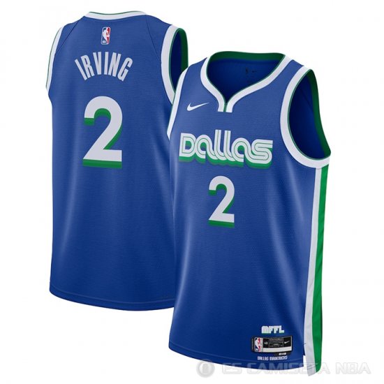 Camiseta Kyrie Irving #2 Dallas Mavericks Ciudad 2022-23 Azul - Haga un click en la imagen para cerrar