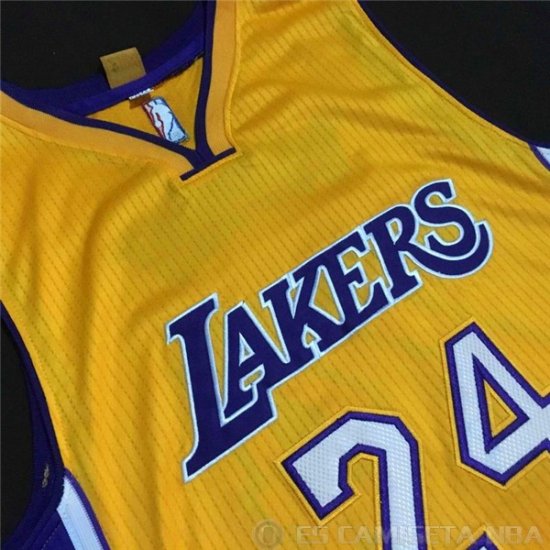 Camiseta Lakers Bryant Autentico #24 Amarillo - Haga un click en la imagen para cerrar