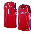 Camiseta Landry Shamet #1 Philadelphia 76ers Statement 2017-18 Rojo