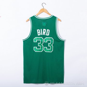 Camiseta Larry Bird #33 Boston Celtics Snakeskin Hardwood Classics 2021 Verde