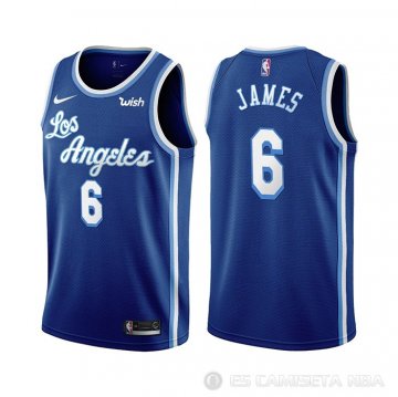 Camiseta LeBron James NO 6 Los Angeles Lakers Classic 2021-22 Azul