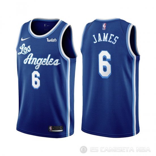 Camiseta LeBron James NO 6 Los Angeles Lakers Classic 2021-22 Azul - Haga un click en la imagen para cerrar
