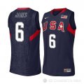 Camiseta LeBron James USA 2008 #6 Azul