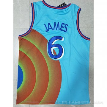 Camiseta Lebron James NO 6 Tune Squad Azul